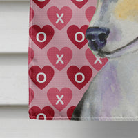 Chihuahua Hearts Love and Valentine's Day Portrait Flag Canvas House Size