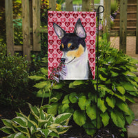 Chihuahua Hearts Love and Valentine's Day Portrait Flag Garden Size