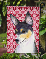 Chihuahua Hearts Love and Valentine's Day Portrait Flag Garden Size