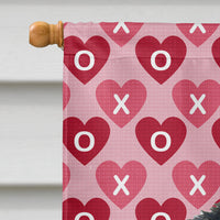 Akita Hearts Love and Valentine's Day Portrait Flag Canvas House Size