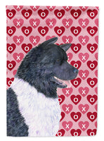 Akita Hearts Love and Valentine's Day Portrait Flag Canvas House Size