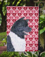 Akita Hearts Love and Valentine's Day Portrait Flag Garden Size