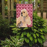 Buff Cocker Spaniel Hearts Love Valentine's Day Flag Garden Size