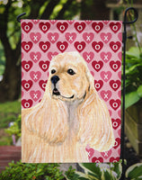 Buff Cocker Spaniel Hearts Love Valentine's Day Flag Garden Size