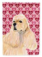 Buff Cocker Spaniel Hearts Love Valentine's Day Flag Garden Size