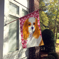 Cavalier Spaniel Hearts Love and Valentine's Day  Flag Canvas House Size