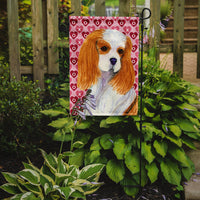 Cavalier Spaniel Hearts Love and Valentine's Day Portrait Flag Garden Size