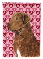 Chesapeake Bay Retriever Hearts Love and Valentine's Day  Flag  House Size