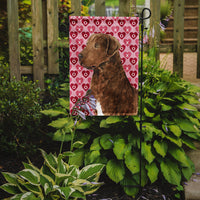 Chesapeake Bay Retriever Hearts Love and Valentine's Day  Flag Garden Size