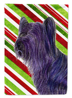 Skye Terrier Candy Cane Holiday Christmas Flag Garden Size