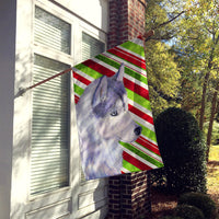 Siberian Husky Candy Cane Holiday Christmas Flag Canvas House Size