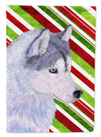 Siberian Husky Candy Cane Holiday Christmas Flag Garden Size