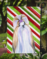 Shih Tzu Candy Cane Holiday Christmas Flag Garden Size