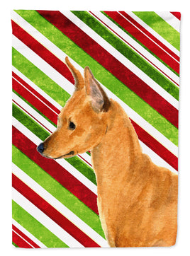 Min Pin Candy Cane Holiday Christmas Flag Canvas House Size