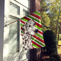 Dalmatian Candy Cane Holiday Christmas Flag Canvas House Size