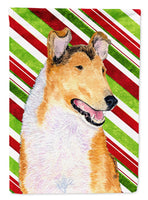 Collie Smooth Candy Cane Holiday Christmas Flag Canvas House Size