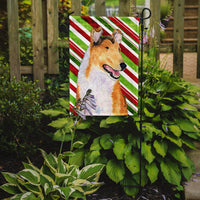 Collie Smooth Candy Cane Holiday Christmas Flag Garden Size