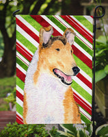 Collie Smooth Candy Cane Holiday Christmas Flag Garden Size