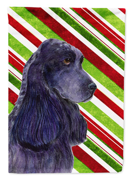 Cocker Spaniel Candy Cane Holiday Christmas Flag Canvas House Size