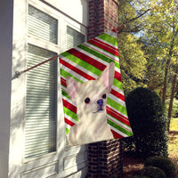 Chihuahua Candy Cane Holiday Christmas Flag Canvas House Size