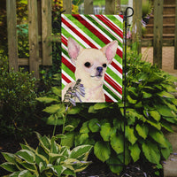 Chihuahua Candy Cane Holiday Christmas Flag Garden Size