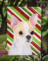 Chihuahua Candy Cane Holiday Christmas Flag Garden Size