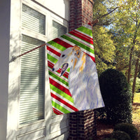 Borzoi Candy Cane Holiday Christmas Flag Canvas House Size