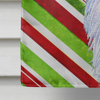 Borzoi Candy Cane Holiday Christmas Flag Canvas House Size