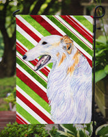 Borzoi Candy Cane Holiday Christmas Flag Garden Size