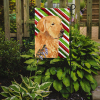 Golden Retriever Candy Cane Holiday Christmas Flag Garden Size