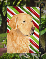 Golden Retriever Candy Cane Holiday Christmas Flag Garden Size