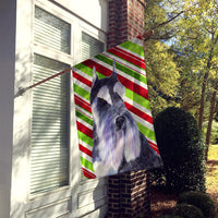 Schnauzer Candy Cane Holiday Christmas Flag Canvas House Size