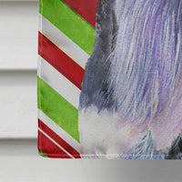 Schnauzer Candy Cane Holiday Christmas Flag Canvas House Size