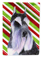 Schnauzer Candy Cane Holiday Christmas Flag Canvas House Size