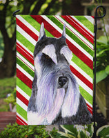 Schnauzer Candy Cane Holiday Christmas Flag Garden Size