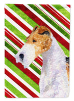 Fox Terrier Candy Cane Holiday Christmas Flag Canvas House Size