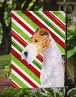 Fox Terrier Candy Cane Holiday Christmas Flag Garden Size