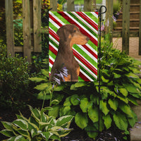 Doberman Candy Cane Holiday Christmas Flag Garden Size