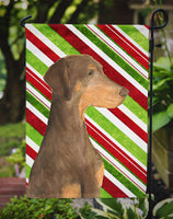 Doberman Candy Cane Holiday Christmas Flag Garden Size