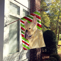 French Bulldog Candy Cane Holiday Christmas Flag Canvas House Size