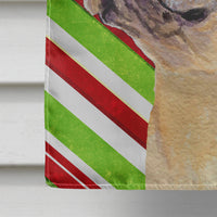 French Bulldog Candy Cane Holiday Christmas Flag Canvas House Size