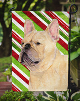 French Bulldog Candy Cane Holiday Christmas Flag Garden Size