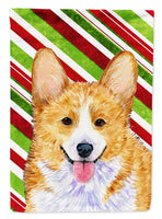 Corgi Candy Cane Holiday Christmas Flag Garden Size