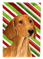 Dachshund Candy Cane Holiday Christmas Flag Canvas House Size