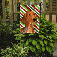 Dachshund Candy Cane Holiday Christmas Flag Garden Size