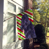 Briard Candy Cane Holiday Christmas Flag Canvas House Size