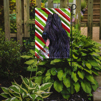 Briard Candy Cane Holiday Christmas Flag Garden Size