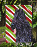 Briard Candy Cane Holiday Christmas Flag Garden Size