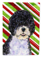 Portuguese Water Dog Candy Cane Holiday Christmas Flag Canvas House Size