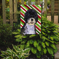 Portuguese Water Dog Candy Cane Holiday Christmas Flag Garden Size